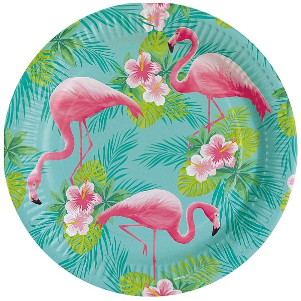 TANIERE papierové Flamingo Paradise 23 cm, 8 ks
