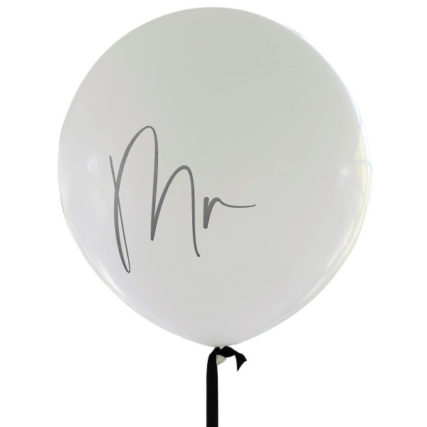 Balón latexový Mr. s čiernou stuhou 91 cm
