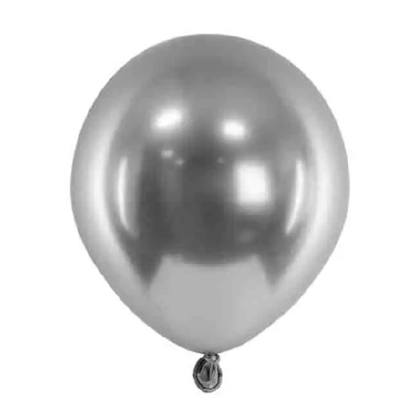 Balóniky latexové lesklé Glossy dark silver 12 cm 50 ks