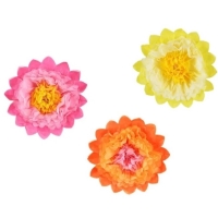 Dekoran kvety z hodvbneho papiera-mix farieb 35 cm, 3 ks