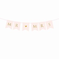Banner Mr & Mrs světle růžový 85 cm