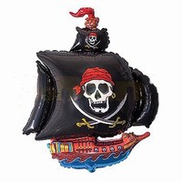 Balón fóliový Pirátský koráb černý