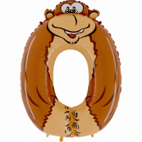 Balón fóliový číslice "0" opice