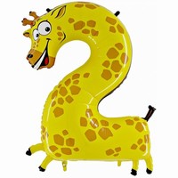 Balón fóliový číslice "2" žirafa