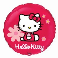 Balónek fóliový Hello Kitty s kvítky