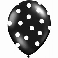 Balónek latexový s puntíky černý