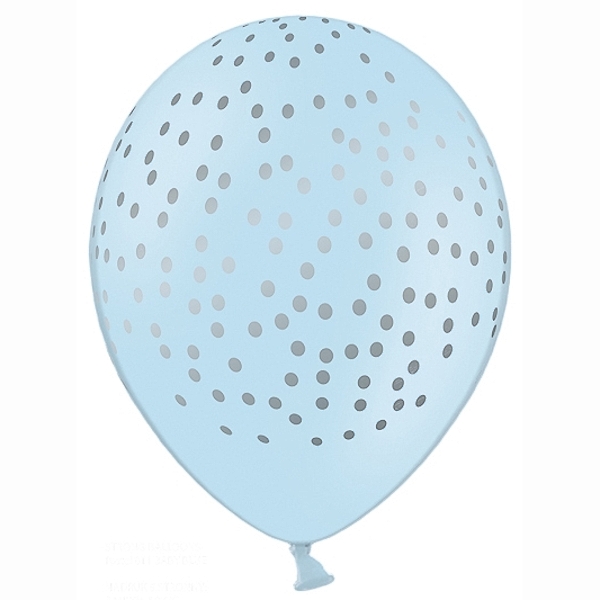 Balónik modrý so striebornými bodkami 30cm