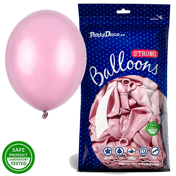 Balóniky latexové metalické svetlo ružové 12 cm 100 ks