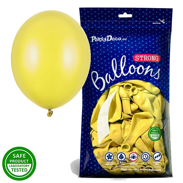 Balóniky latexové metalické žlté 12 cm 100 ks