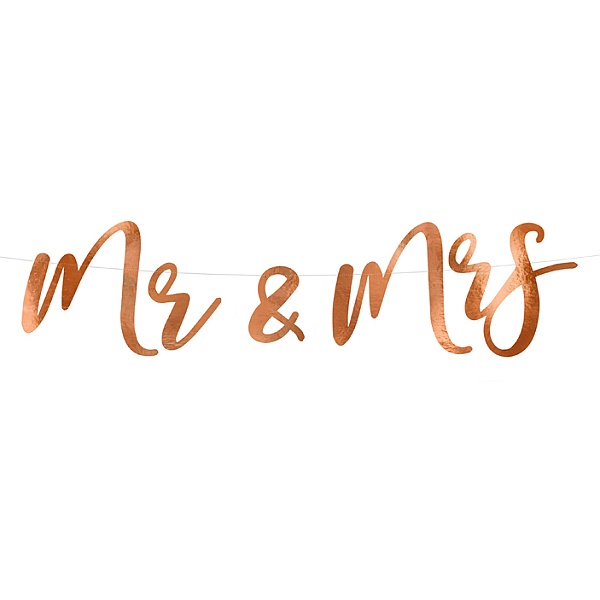 E-shop BANNER Mr& Mrs Rose Gold 16,5x68cm