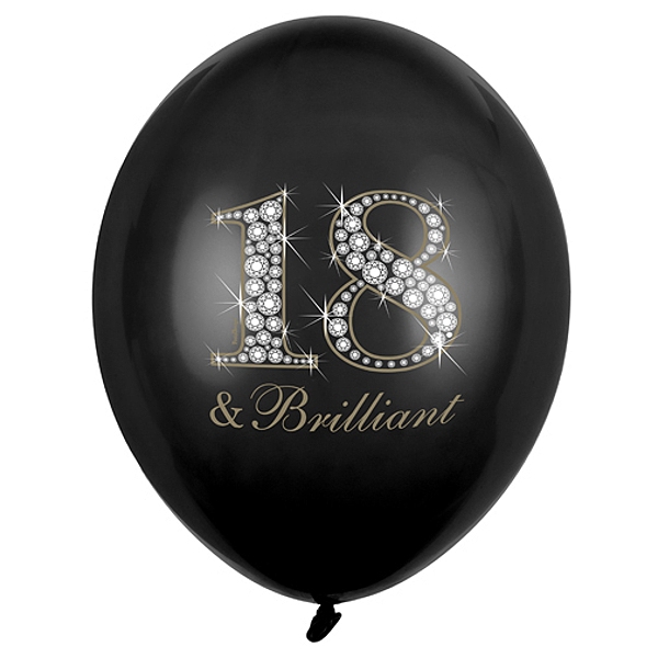 Balnky 30cm, 18 & Brilliant, Pastelov ern (1 balen / 6 ks)