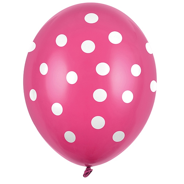 Balnky 30cm, Puntky, Pastel Hot Pink (1 bal. / 6 ks)