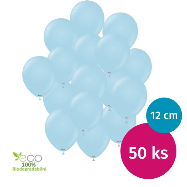Balnky latexov dekoratrsk satnov modr 13 cm 50 ks