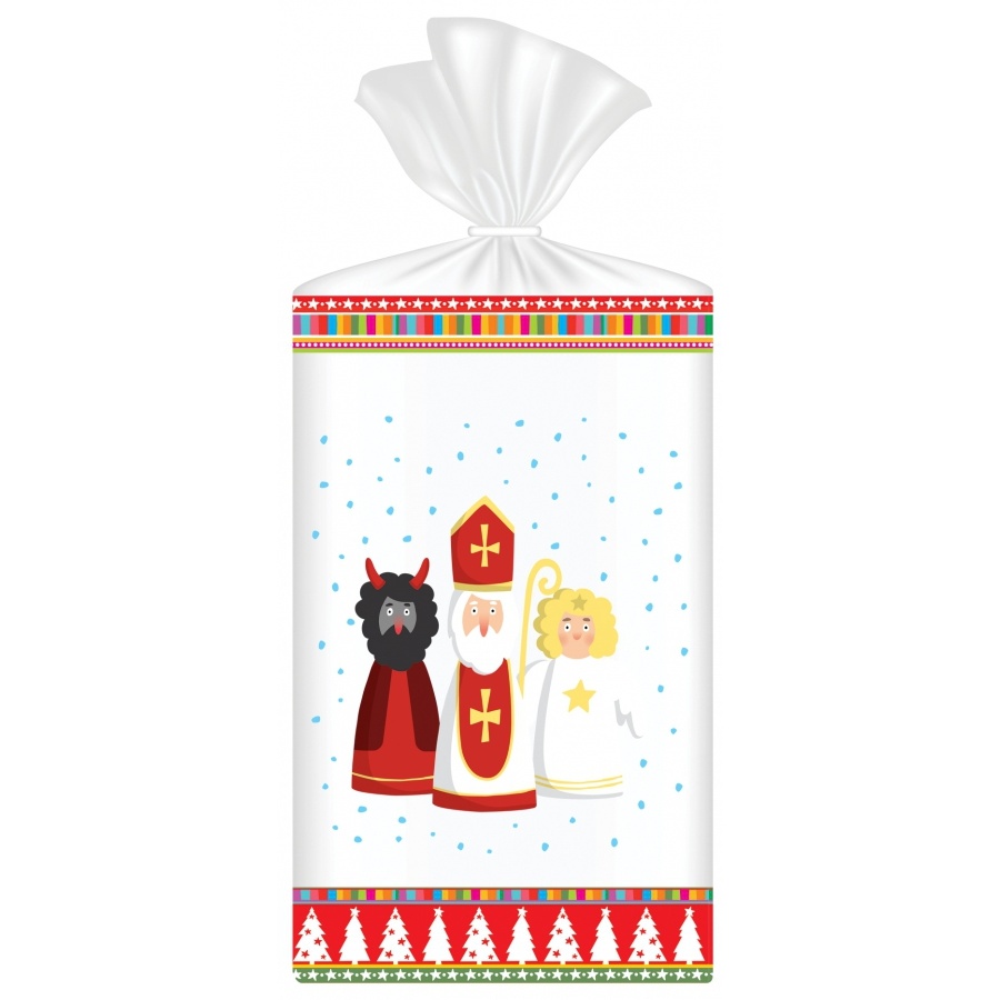 Celofnov vreck Mikul, ert, anjel 18 x 30 cm 10 ks