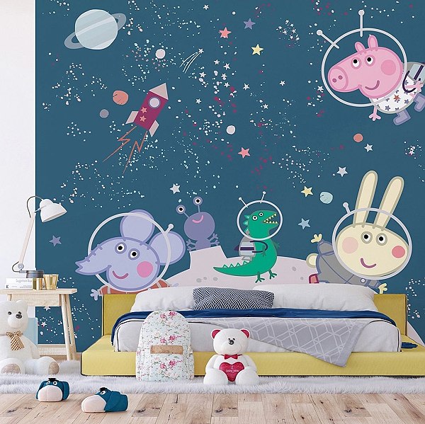 Dtsk vliesov fototapeta na zed' Prastko Peppa Vesmrn Dobrodrustv | 300 x 270 cm | DTD4P 7801 - 603