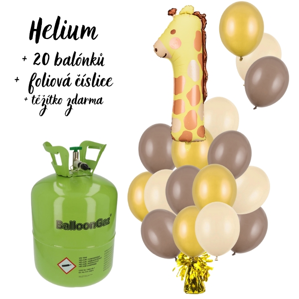 Helium set - Balónkový set Žirafa - první rok