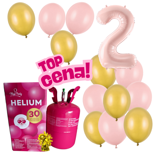 Helium set - 2 rov -12 balonk zlato rovch 30 cm