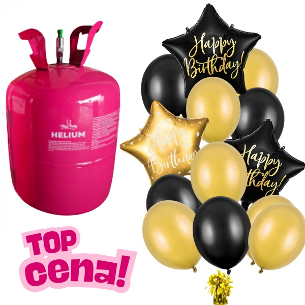 Helium set - Vhodn kombinace balnk a helia Narozeniny Black Gold