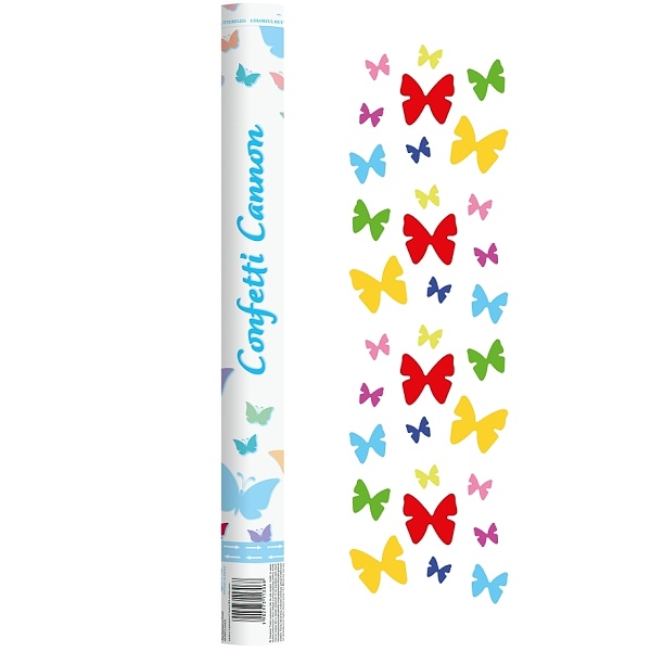 E-shop Konfety vystreľovacie Farebné motýle 60cm