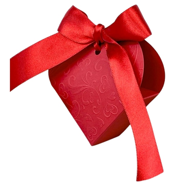 KRABIČKA darčeková Srdce červená 10x9,5x3,3cm 4ks