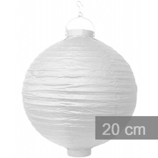 E-shop Lampión záhradný s diódou 20cm biely