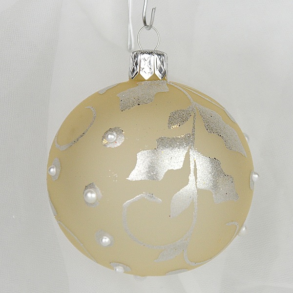 Ozdoba vianočná guľa Smotanový mat 6 cm