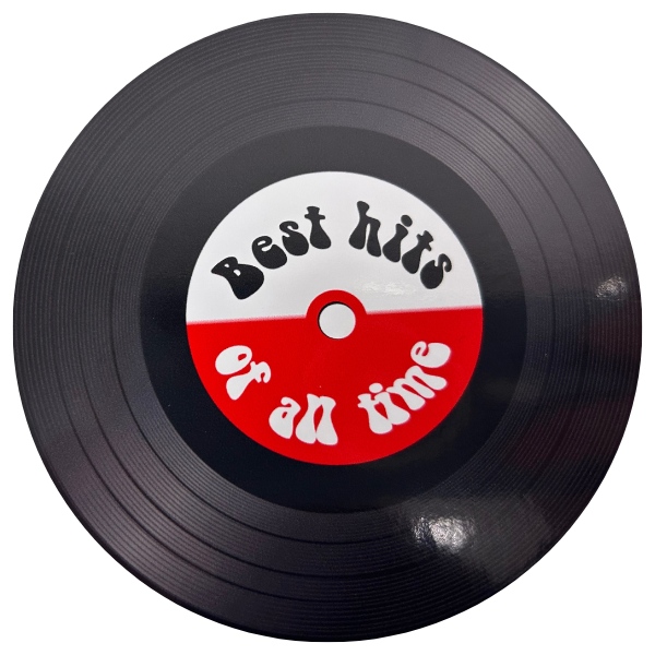E-shop Samolepka "Best hits" gramofónová platňa 10 cm