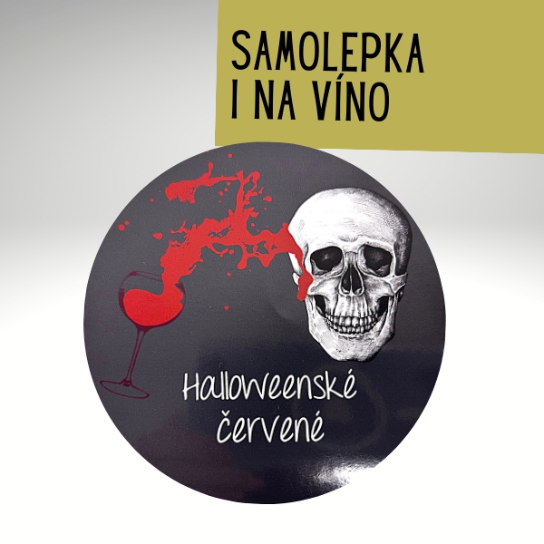 E-shop Samolepka "Halloweenské červené" čierna s pohárom 10 cm