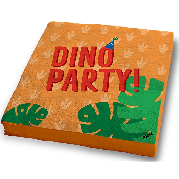 Servítky papierové Dino party Color 33x33 cm, 20 ks