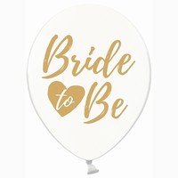 BALÓNEK crystal bílý, zlaté "Bride to be" 30cm