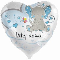 BALNEK fliov Srdce Vtej doma Slon modr43cm