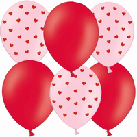 BALNIKY MIX SRDCE rose, red 30cm, 6ks