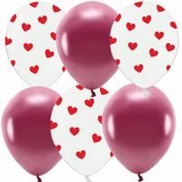 BALNIKY MIX bordo hearts 6 ks