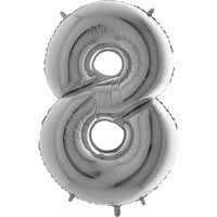 Balón fóliové číslo stříbrné 8