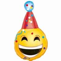 Balónek fóliový Emoticon s čepičkou 1ks