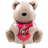 Balónik fóliový Medvedík hnedý "Miluji tě" 56 cm
