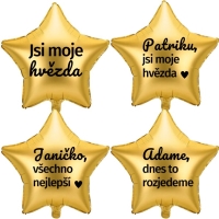 Balnek fliov, Zlat hvzda, s vlastnm textem 45 cm