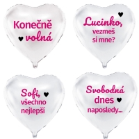 Balnek fliov - Bl srdce 45 cm s vlastnm textem