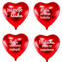 Balnek velk  erven srdce 61 cm  s vlastnm personifikovanm textem