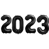 Balónový letopočet 2023 čierny 90 cm