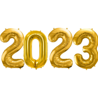 Balónový letopočet 2023 zlatý 90 cm