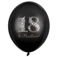 Balnky 30cm, 18 & Brilliant, Pastelov ern (1 balen / 6 ks)