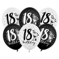 Balnky 30cm, 18th! birthday, mix (1 bal. / 6 ks.)
