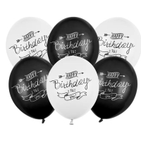 Balnky 30cm, Happy Birthday, Pastel mix (1 bal./6 ks)
