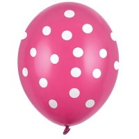 Balnky 30cm, Puntky, Pastel Hot Pink (1 bal. / 6 ks)