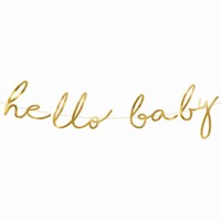 Banner zlat Hello Baby 18 x 70 cm