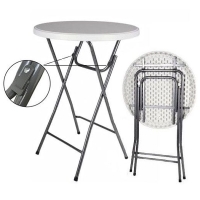 Bistro stolk koktailov priemer 80 cm, biely, BSTL80