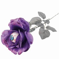 HALLOWEEN RUŽA s okom fialová 50cm