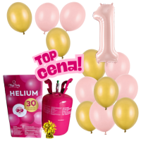 Helium - Balonkov buket 1 narozeniny rovo zlat