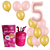 Helium - Balonkov buket 5 narozeniny rovo zlat